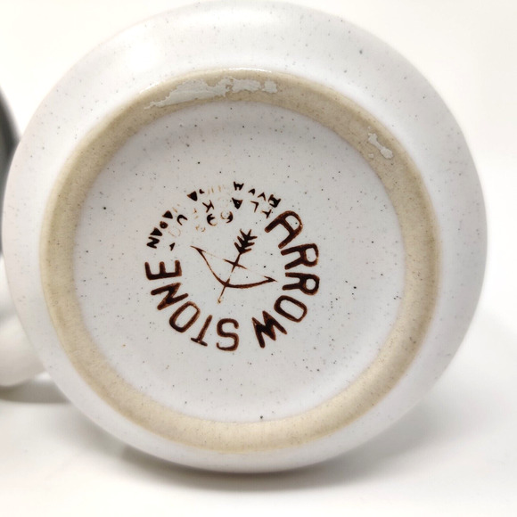 Arrow Stone Black Foot Sugar Bowl and Creamer MCM Stoneware Kasuga Japan 693 - Picture 13 of 16